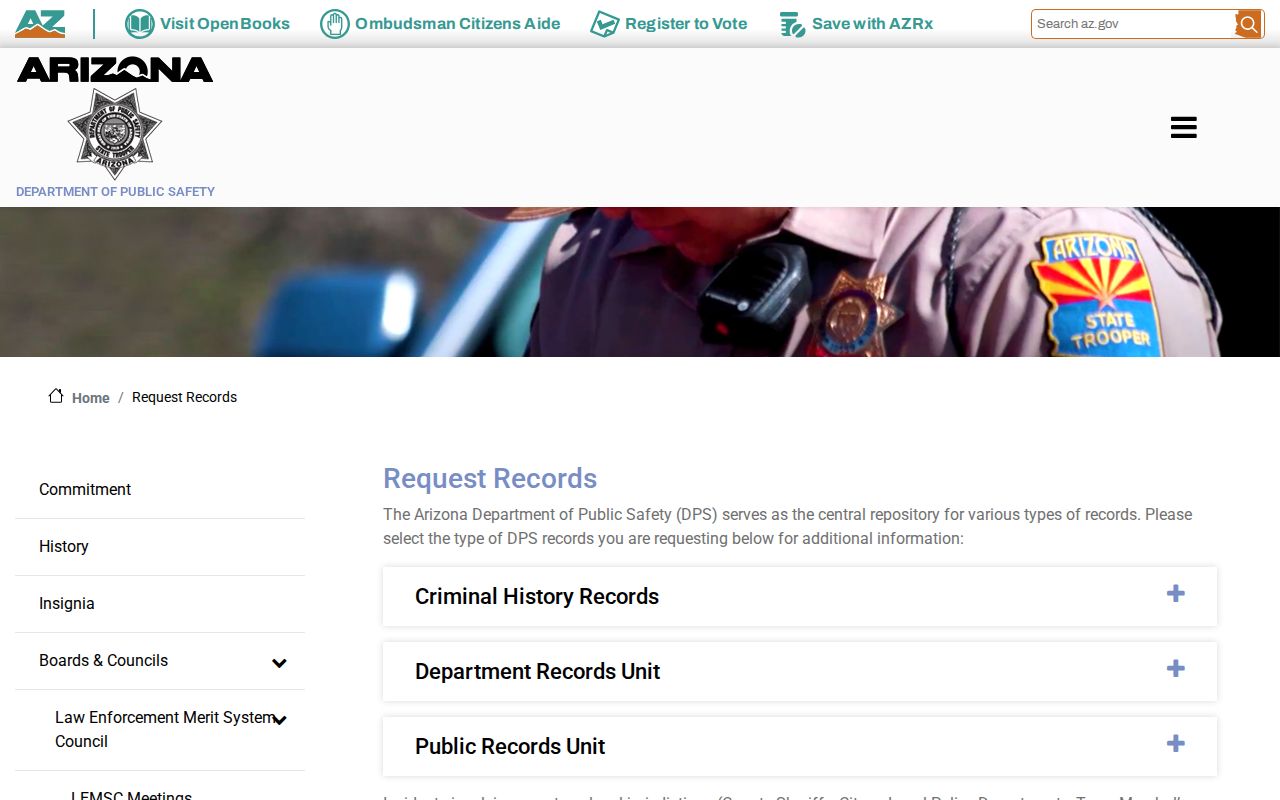 Arizona DPS record review for Mohave County criminal history