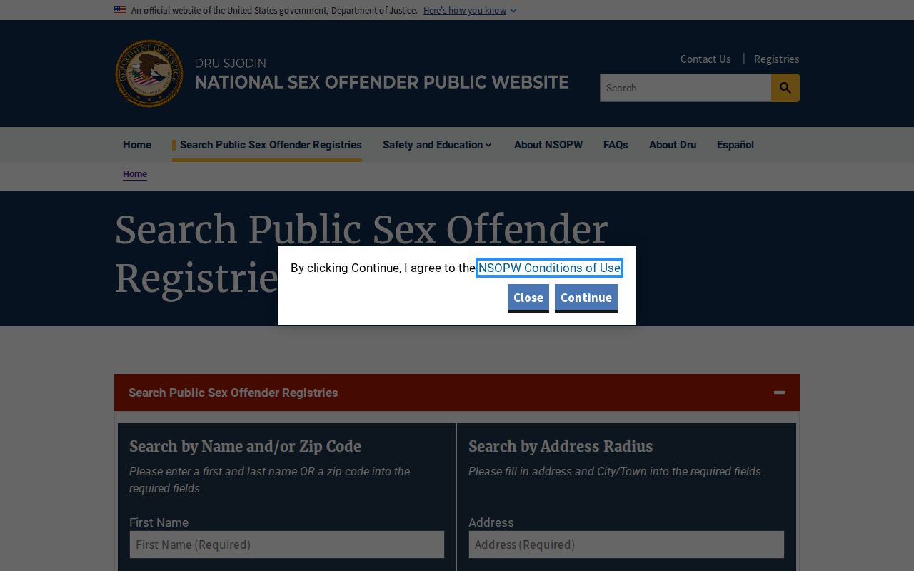 Mohave County sex offender check through the national registry